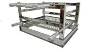 Suporte Grill Aço Inox 59x53 Churrasqueira Grelha 4 Espetos