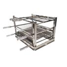 Suporte Grill Manual Churrasqueira Grelhas Espetos 60x51,5 cm em Aço Inox