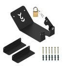 Suporte horizontal para bicicleta com sistema antifurto preto