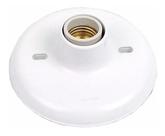 Suporte Lâmpada Comum E Led Plafon Branco Com Porcelana Suporte Lâmpada Comum E Led Plafon Branco Com Porcelana