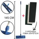 Suporte Limpa Tudo (LT) Plus 40cm Com Cabo Extensor de Alumínio E 3 Pega Fibras Limpeza