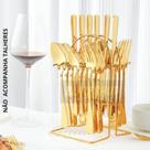 Suporte Luxo para Talheres Aço Inox Dourado para 24 Peças (Somente Suporte) Suporte Luxo para Talheres Aço Inox Dourado para 24 Peças (Somente Suporte)