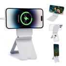 Suporte magnético para telefone EWEMDAI dobrável em couro cinza para iPhone