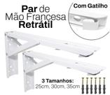 Suporte Mão Francesa Retrátil PAR Dobrável Reforçada 29CM