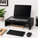 Suporte Mesa Notebook Impressora MDF Preto 40x30cm Alt 8.5cm Antiderrapante Suporte Mesa Notebook Impressora MDF Preto 40x30cm Alt 8.5cm Antiderrapante