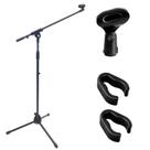 Suporte microfone pedestal girafa 2 niveis c cachimbo SMG30