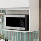 Suporte Microondas e Forno Elétrico Aéreo 60cm Itália Branco - Lumil Suporte Microondas e Forno Elétrico Aéreo 60cm Itália Branco - Lumil