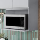 Suporte Microondas e Forno Elétrico Aéreo 60cm Itália Cinza Claro - Lumil