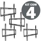 Suporte Monitor 23 a 63 Polegadas Fixo Parede Preto Ultra Slim Até 50Kg 40mm da Parede Kit Com 4 Suporte Monitor 23 a 63 Polegadas Fixo Parede Preto Ultra Slim Até 50Kg 40mm da Parede Kit Com 4