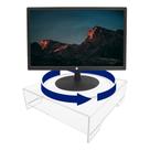 Suporte Monitor Giratório Acrílico Pc Rotativo Apoio Resistente Tela Bancada Elevado Ergonômico