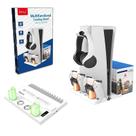 Suporte Multifunção Cooler Carregador 3 USB PlayStation 5 Digital Ultra Base Branco Suporte Multifunção Cooler Carregador 3 USB PlayStation 5 Digital Ultra Base Branco