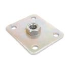 Suporte Multiuso - Placa com Porca Fixa 10mm 50x60x3mm Aco Galv Zi Ar