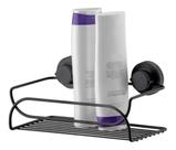 Suporte Multiuso Porta Shampoo De Aço Ventosa Preto Future