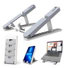 Suporte notebook articulado duplo mesa ajustavel ergonomico celular tablet dobravel portatil kit 2 em 1