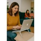 Suporte Notebook Branco Dobrável Ajustável Ergonômico Antiderrapante Mesa Portátil Leve Laptop