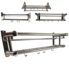 Suporte Organizador Banheiro Cozinha Aço Inox Prateleira Gancho Porta Condimentos Tempero Shampoo Condicionador Sabonete Casa Multiuso Decoraçao Organ