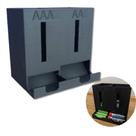 Suporte Organizador de Pilhas AA e AAA, 10 x 10 x 8 cm, Preto, Impressão 3D Suporte Organizador de Pilhas AA e AAA, 10 x 10 x 8 cm, Preto, Impressão 3D