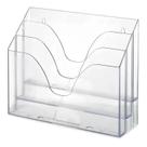 Suporte Organizador Multiuso Documentos Escritório Triplo Cristal Suporte Organizador Multiuso Documentos Escritório Triplo Cristal