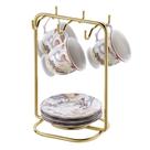 Suporte Organizador Porta Xícaras e Pires Café Dourado - 1124DD Future