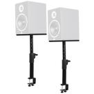 Suporte p/ monitor de referência KRK,Yamaha,JBL,clamp em "C",mesa,preto,par