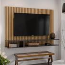 Suporte Painel Pra Tv 50 Polegadas Smart Plus Milão Lançamento Ripado Preto