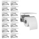 Suporte Papel Higienico Kit 14 Uni Inox Banheiro Lavabo Prateleira Apoio Celular Porta Objeto Multiuso Parede Resistente