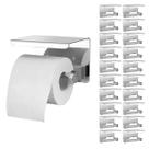 Suporte Papel Higienico Kit 20 Uni Inox Banheiro Lavabo Prateleira Apoio Celular Porta Objeto Multiuso Parede Resistente