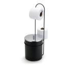 Suporte Papeleira Porta Papel Higiênico De Chão E Lixeira Embutida Preto 5 Litros Arthi Lavabo Luxo Suporte Papeleira Porta Papel Higiênico De Chão E Lixeira Embutida Preto 5 Litros Arthi Lavabo Luxo