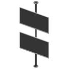 Suporte para 2 tvs barra com perfuracao de teto ao chao para tv monitores tela de 10 a 65 polegada