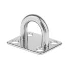 Suporte para amarracao de cabos ou cordas com olhal fixo e base de fixacao quadrada, em aco inoxidavel aisi 316, utiliza