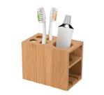 Suporte Para Banheiro Porta Escova E Pasta De Dentes Bambu - Mimo Style