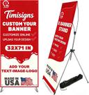 Suporte para banner X Timisigns 81 x 180 cm portátil com bolsa Suporte para banner X Timisigns 81 x 180 cm portátil com bolsa