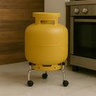 Suporte para botijão de gás e vaso com roda Resistente Suporte para Bujão Moderno Cromado Suporte para botijão de gás e vaso com roda Resistente Suporte para Bujão Moderno Cromado