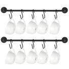 Suporte para canecas de café montado na parede Mkono, conjunto de 2 peças de metal preto Suporte para canecas de café montado na parede Mkono, conjunto de 2 peças de metal preto