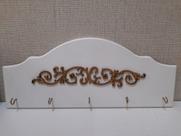 Suporte para Chaves Mdf branco 5 Pinos 34x14x3cm