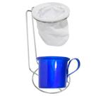 Suporte para Coador de Café Cromado com Caneca Esmaltada Azul Royal Suporte para Coador de Café Cromado com Caneca Esmaltada Azul Royal