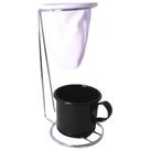 Suporte para Coador de Café Cromado com Caneca Esmaltada Black Suporte para Coador de Café Cromado com Caneca Esmaltada Black