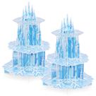 Suporte para cupcakes NatNarr Frozen, 3 camadas, azul, floco de neve x2
