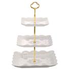 Suporte para Cupcakes Sumerflos de Porcelana com 3 Andares Branco