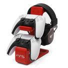 Suporte para dois controles Dualsense e Fone de Ouvido