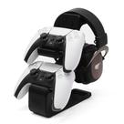 Suporte para dois controles dualsense e suporte para fone de ouvido/headset