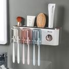 Suporte para escova de dentes e acessórios de banheiro com dispensador de pasta de dente