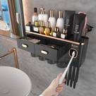 Suporte para escova de dentes iHave Upgrade montado na parede com dispensador