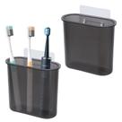 Suporte para escova de dentes kulusion montado na parede preto (2 pacotes) Suporte para escova de dentes kulusion montado na parede preto (2 pacotes)