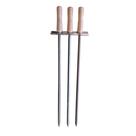Suporte para Espetos Churrasco + 3 Espetos Simples Aço Inox cabo madeira Pantheon Suporte para Espetos Churrasco + 3 Espetos Simples Aço Inox cabo madeira Pantheon