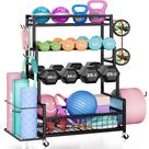 Suporte para Halteres Jsskeeim 77 x 40 x 99 cm, capacidade de 222 kg, com rodas