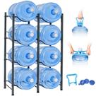 Suporte para jarro de água Klvied Double Row Rack de 5 galões e 8 garrafas