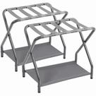 Suporte para malas AMHANCIBLE dobrável de metal, kit com 2 e prateleira Suporte para malas AMHANCIBLE dobrável de metal, kit com 2 e prateleira