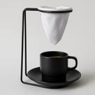 Suporte para Mini Coador de Café com Xícara e Pires Preto Suporte para Mini Coador de Café com Xícara e Pires Preto
