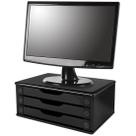 Suporte Para Monitor 3 Gavetas Preto Souza